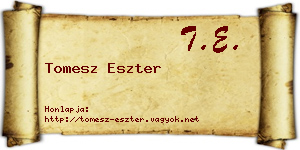 Tomesz Eszter névjegykártya